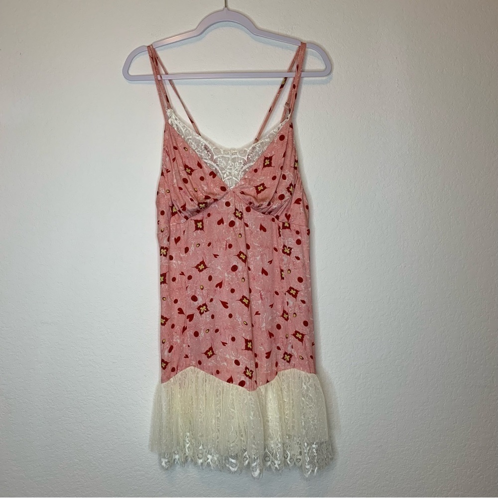 Gulhatun Aydin Anthropologie pink sweetheart mini dress L